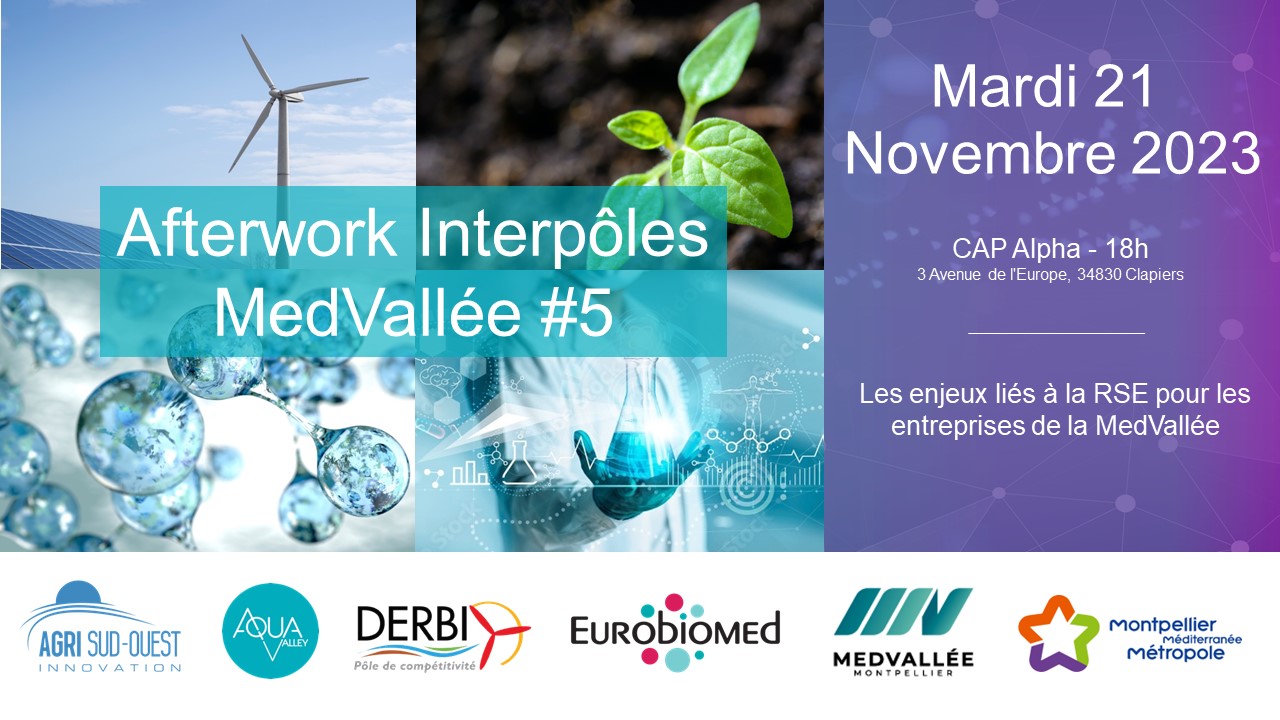 AFTERWORK MEDVALLEE #5 – Les enjeux liés à la RSE pour les entreprises de la MedVallée