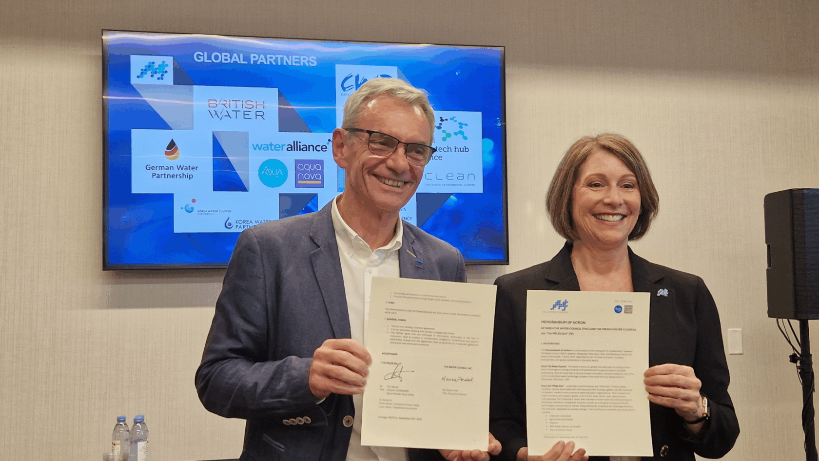 Signature d&rsquo;un accord de partenariat stratégique entre The Water Council et les pôles Aqua-Valley et Aquanova